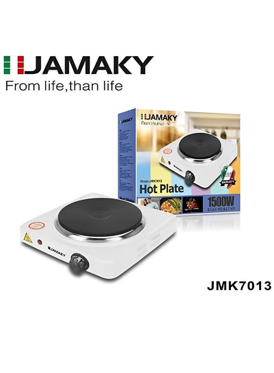 JAMAKY Italy Electric Hot Plate , 1 Burner, 1500 Watt, White, JMK7013