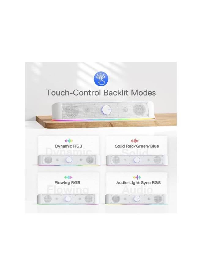 سماعات للكمبيوتر Redragon GS560 ساوند بار بإضاءة RGB أبيض