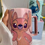 Stitch Angle Ceramic Mug 450ml, Cute Cartoon Coffee Mug, Large Capacity Ceramic Tea Cup with Vibrant Character Design, G