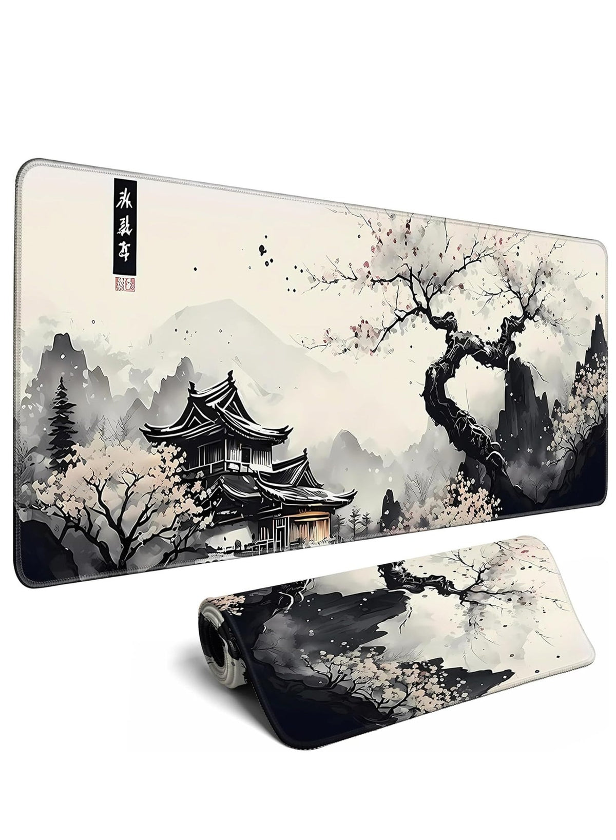 Japanese Desk Mat Cherry Blossom Large Mouse Pad Gaming Mousepad Extended XL Keyboard Mat Computer Laptop Mouse Desktop 