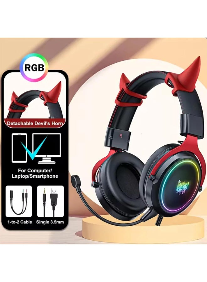 Wired Professional Gaming Headset X10 RGB with Noise Cancelling Microphone, Over-Ear Fabric Cushions, Clear Sound Perfor