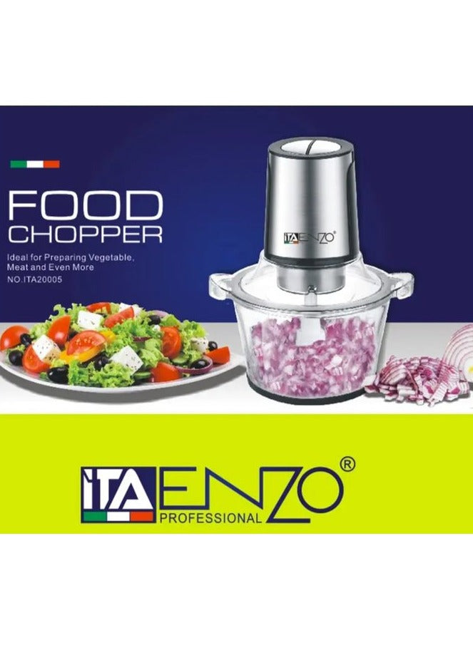 ENZO ENZO Electric Mini 400W Home Food Blender Mincer Grinder Household Kitchen Knife Machine Electric Glass Bowl Meat Chopper ITA20005