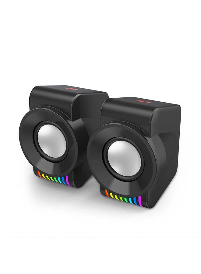 سبيكر REDRAGON GS514 KAGE RGB ستيريو 2.0 USB منفذ 3.5mm أسود