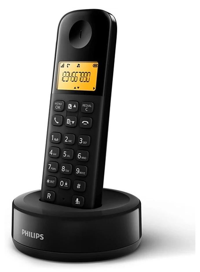 تليفون لاسلكي Philips D1601B/63 خاصية Caller ID أسود
