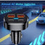 75W Fast Car Charger RCC329 with 4 Ports (2 Type-C + 2 USB), Dual Output PD + QC, Smart Protection & LED Indicator , Com