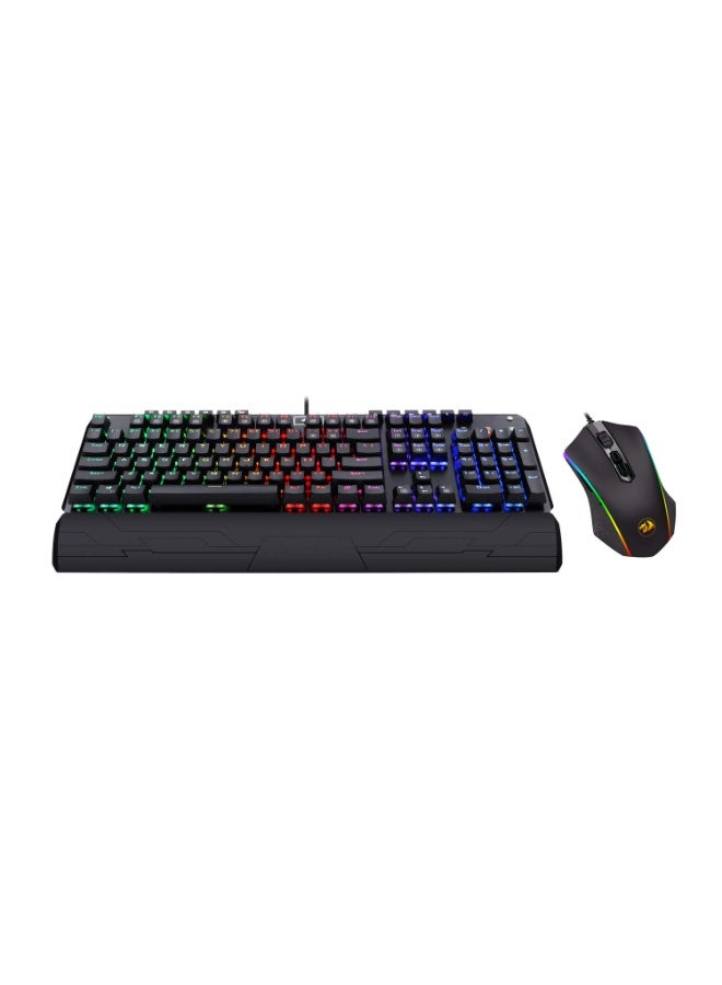 K555RGB-BA Gaming Keyboard & Mouse Combo – RGB Backlit Mechanical Keyboard with Macro & Multimedia Keys, Full Anti-Ghost