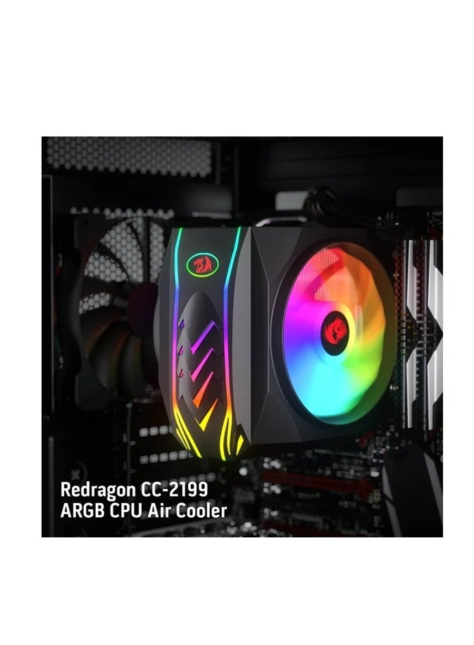 مبرد معالج Redragon CC-2199 BALDER هوائي بإضاءة ARGB أسود