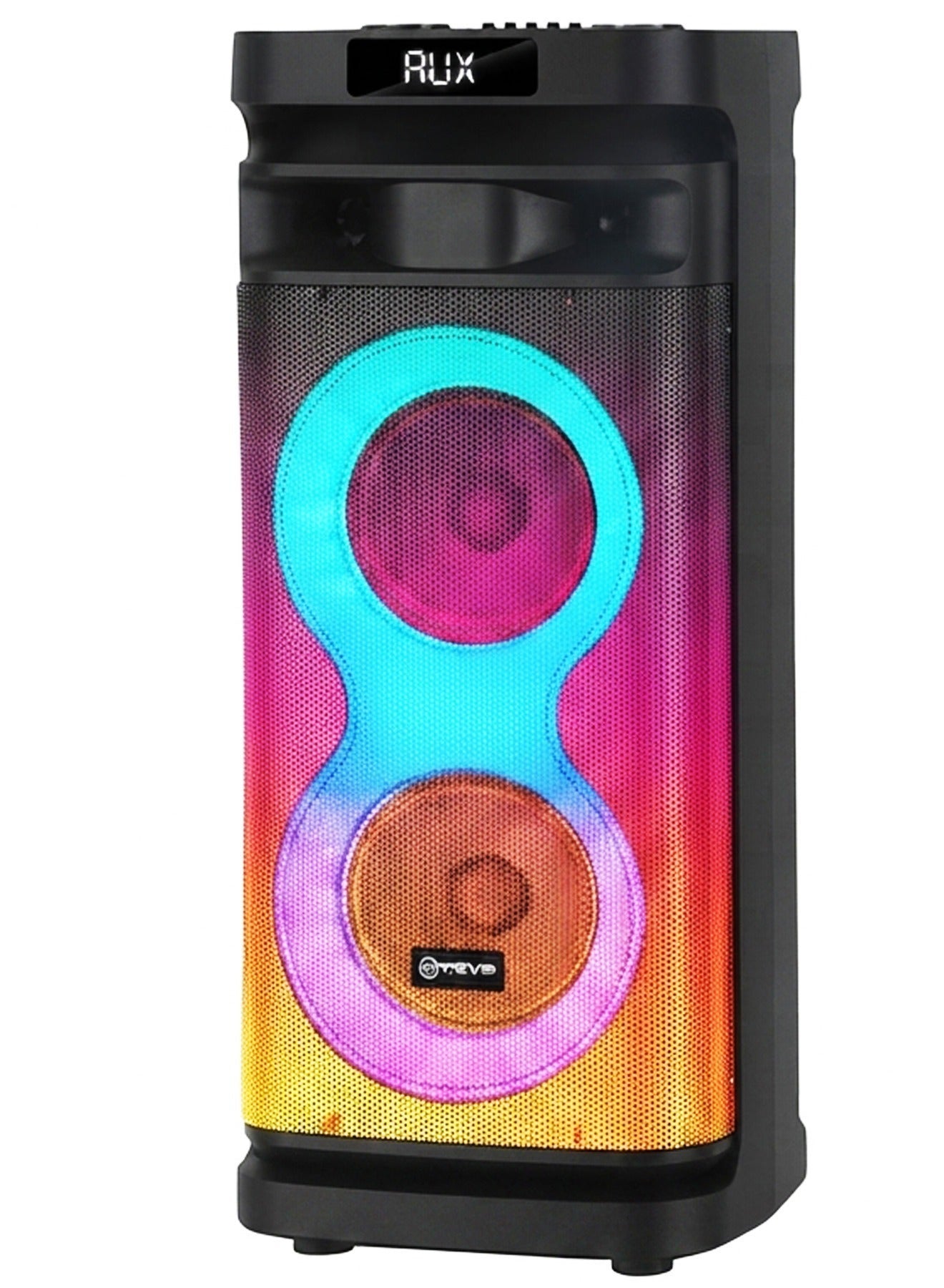 V-1125 Double 10-Inch Portable Bluetooth Party Speaker, 60W Powerful Sound, Dual Woofers, RGB LED Lights, Wireless Micro