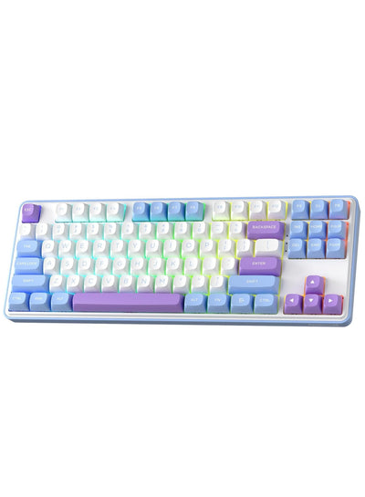 REDRAGON Gaming Keyboard K707 PRO - RGB with 80% Wireless Gasket, 3 Modes and 87 Keys, TKL Mechanical Keyboard with Hot Swap Socket, PBT Round Keycaps and Noise Damping