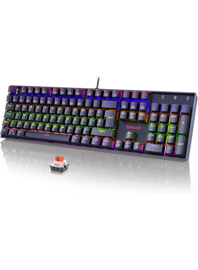كيبورد جيمنج Redragon K551-KR VARV ميكانيكال بمفاتيح حمراء أسود