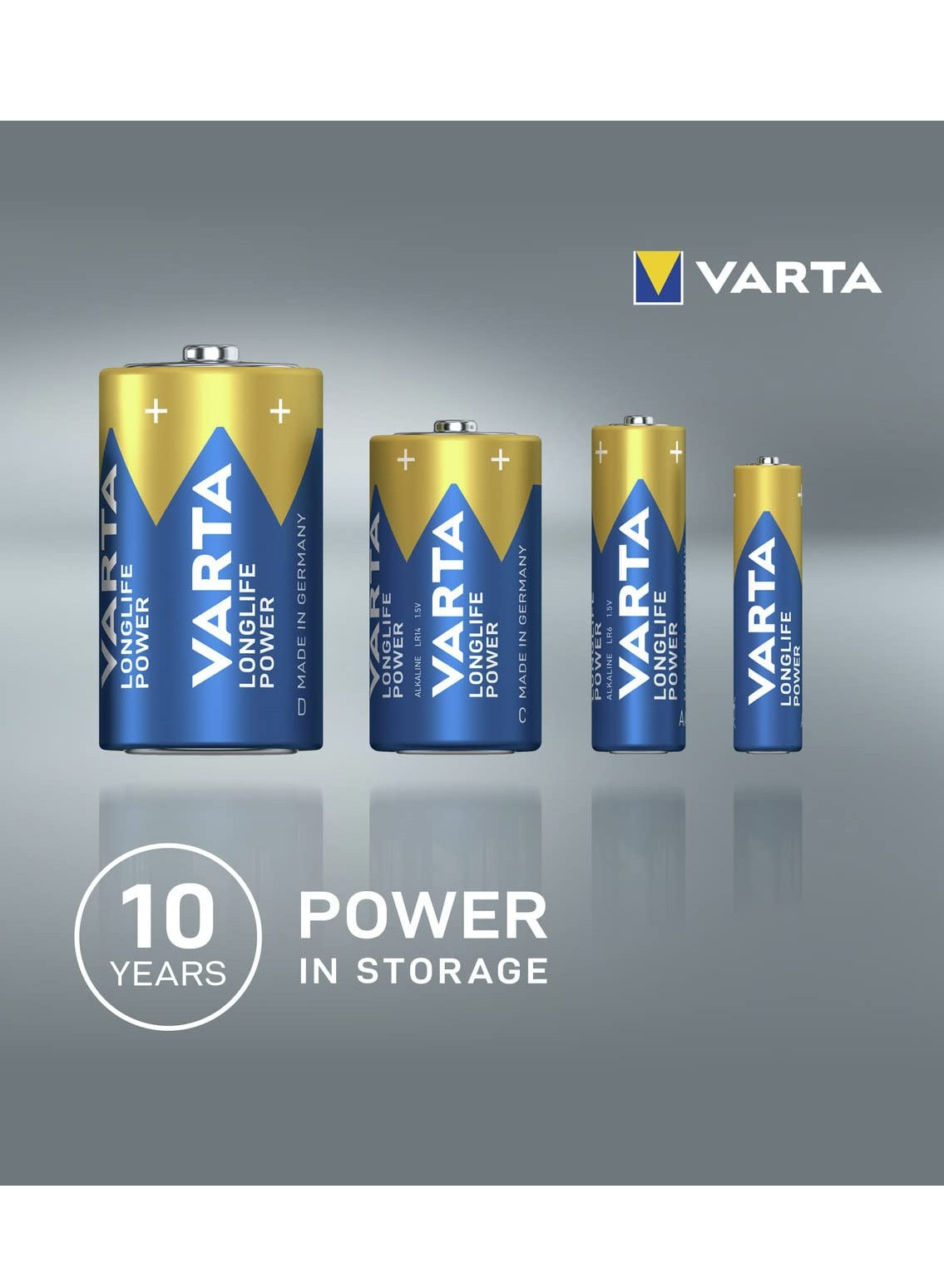 VARTA Battery C Baby, Longlife Power, Alkaline, 1.5 V, Ideal for Computer Accessories, Torch, Camera, Pack of 2