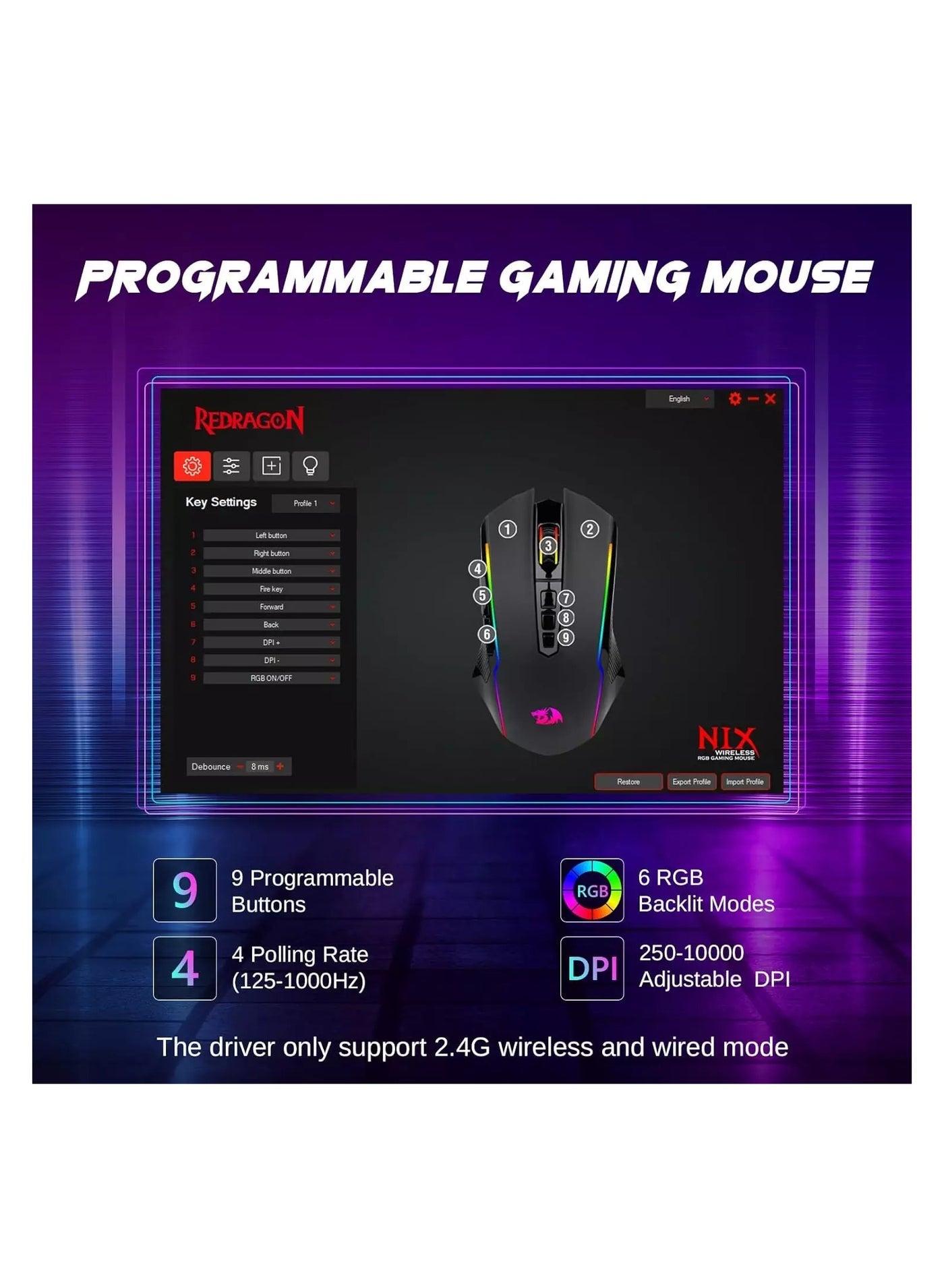 Redragon M914 أمامي صورة 4
