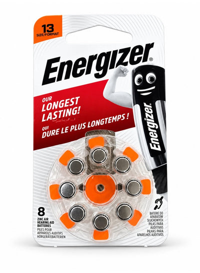 Model AZ13DP8 13 / PR48 Zinc Air Hearing Aid Batteries – 1.45V, 8-Pack, 0% Mercury, Long-Lasting Reliable Power