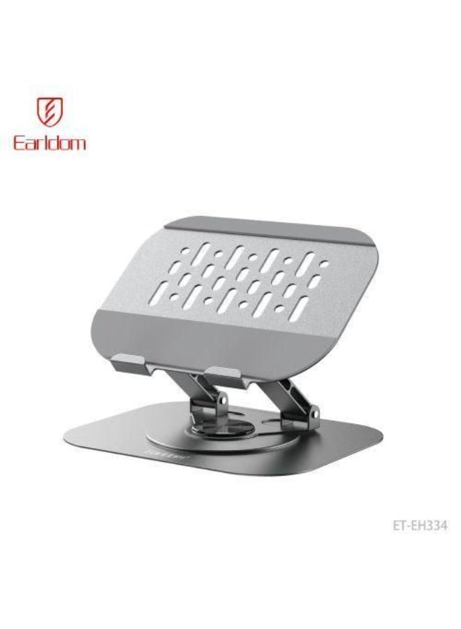 ET-EH334 Foldable Adjustable Metal Tablet & Phone Stand, Ergonomic Desktop Holder with Cooling Design, Anti-Slip Base fo