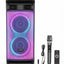 V-1125 Double 10-Inch Portable Bluetooth Party Speaker, 60W Powerful Sound, Dual Woofers, RGB LED Lights, Wireless Micro