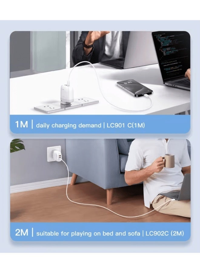 LC901c Type-C to Type-C Fast Charging Cable 1M, 65W USB-C PD Charging Cable, High Speed USB 3.2 Data Transfer Cord, Dura