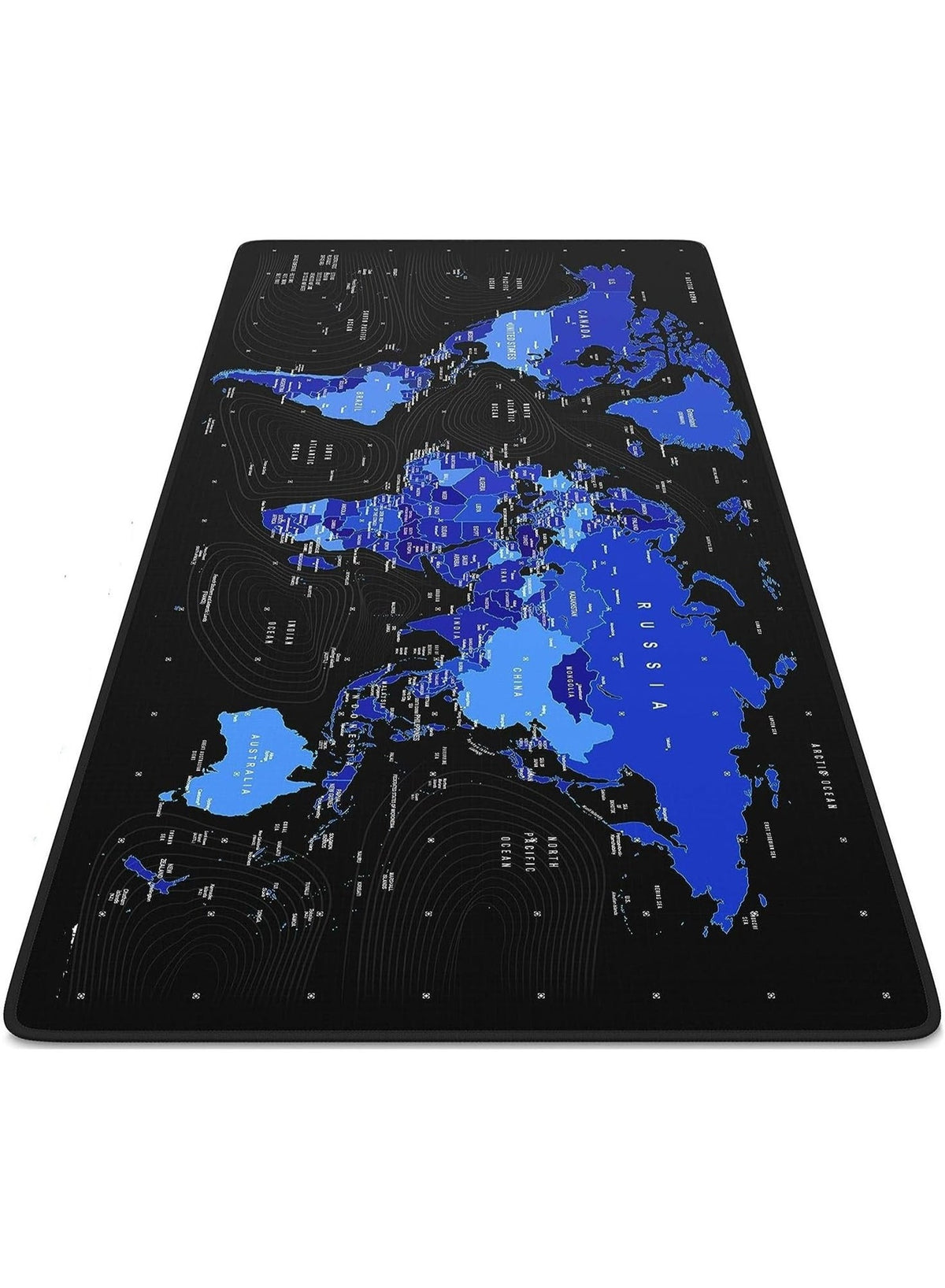 World Blue Extended Gaming Mouse Pad with Stitched Edges 80×30cm XL Desk Mat for Gaming, Office, Keyboard, Mouse, Laptop