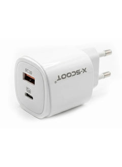 X-SCOOT CH-228 25W GaN Fast Wall Charger PD/USB Ports White