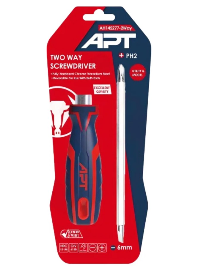 Apt screwdriver 2 colors 2 Way - Length 150mm on card