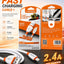 كابل شحن X-SCOOT CL113 Lightning قوة 2.4A طول 1.2m أبيض