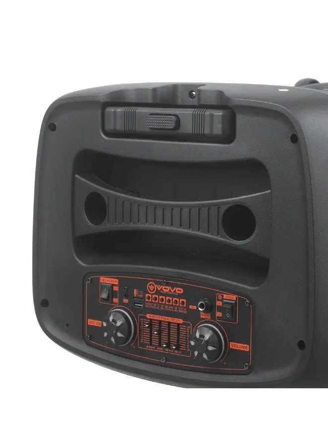 V-1565 15-Inch Portable Bluetooth Trolley Speaker, 40W Powerful Sound, 4500mAh Rechargeable Battery, Wired Microphone, B