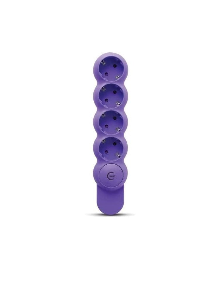 Elios Power Splits Electricity Strip with 4 Outlets - Purple