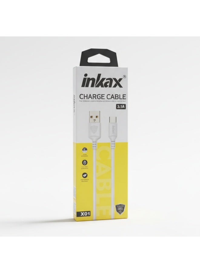 USB 2.0 to Type-C Charging & Data Cable 3.1A, 1 Meter Length, Fast Charging & High-Speed Sync, USB-A to USB-C Connector,