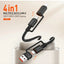65W 4-In-1 Fast Charging Data Cable With USB-A And USB-C Inputs Lightning And USB-C Outputs High-Speed Data Transfer Bra