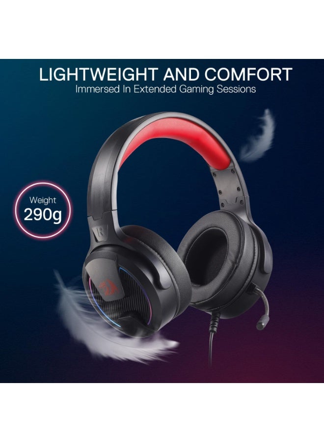 تفاصيل السماعة والمايك في Redragon H315
