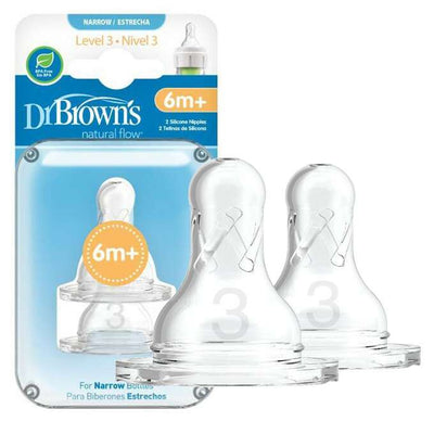 Dr. Brown’s Level-3 Silicone Narrow Anti-Colic Nipple, 2-Pack