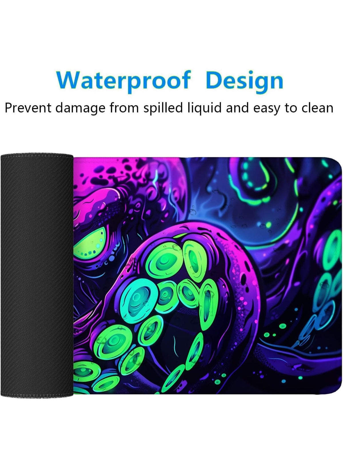 Mouse Pad Mythology Deep Monster Octopus Tentacles Large Gaming Mouse Mat with Stitched Edges,Non-Slip Waterproof Rubber