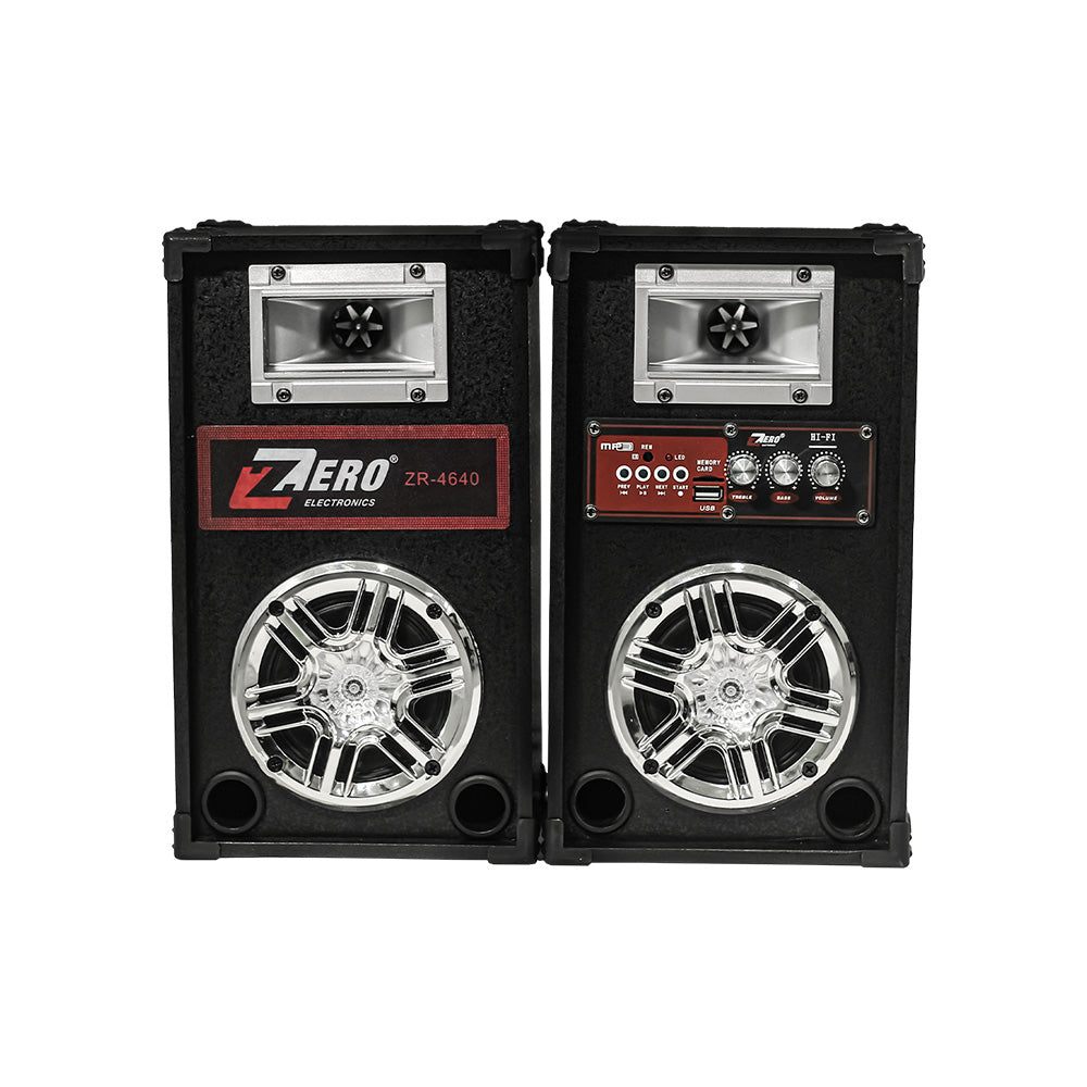 Zero Speaker ZR-4640 Wired / Wireless Supports Bluetooth and Memory Card With USB Output Black
