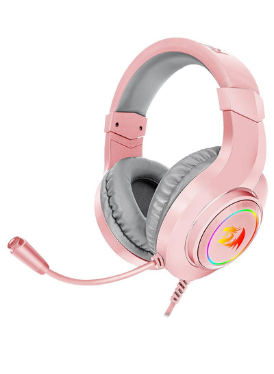 H260 Pink Headphones RGB , Standard With Flexible Omni-Directional Microphone With 40mm Capsule For Clear Communication