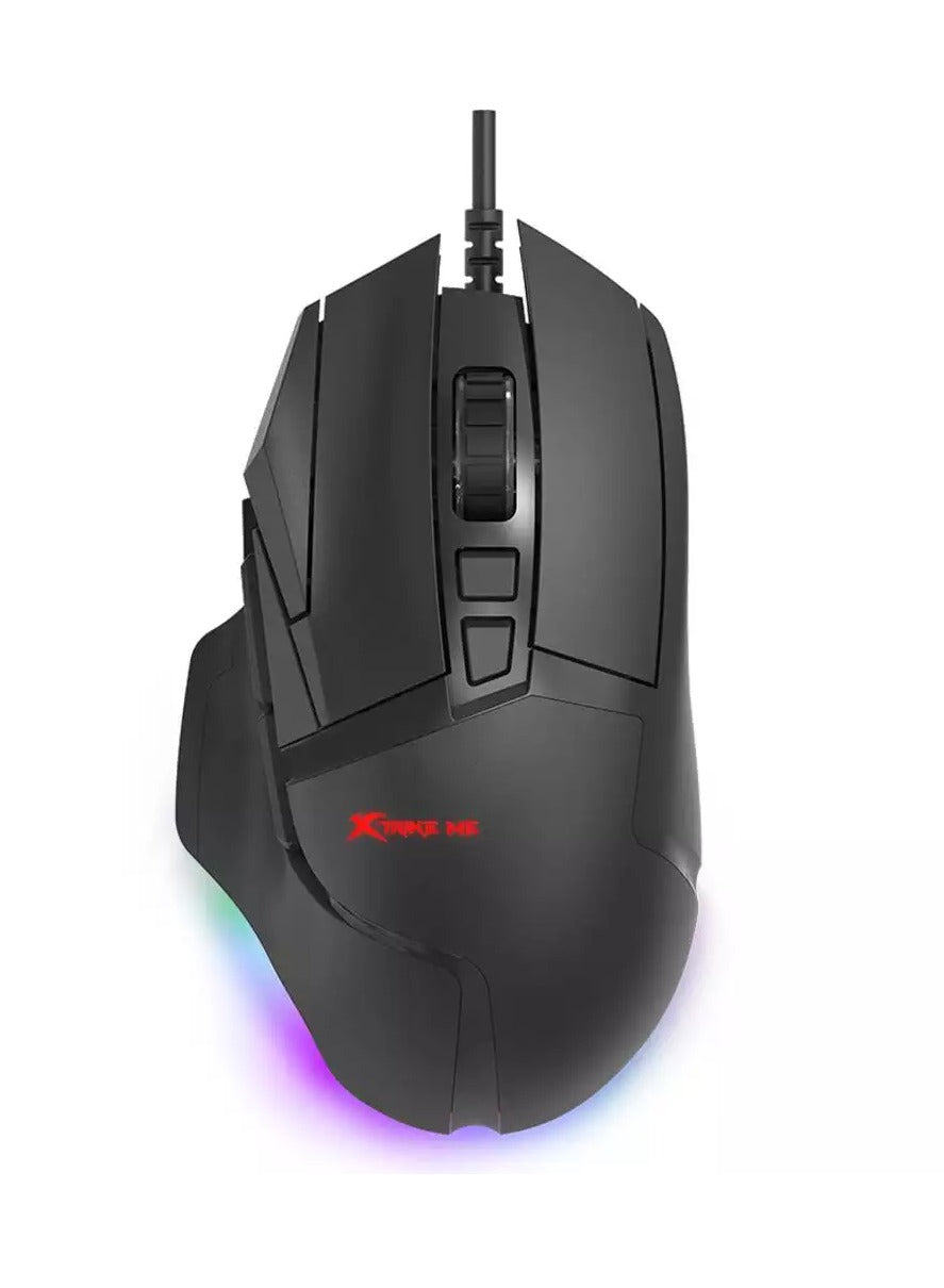 XTRIKE ME GM520 RGB Gaming Mouse - Optical Sensor 12,800 DPI - 8 Programmable Buttons - 1000HZ Polling Rate With Software