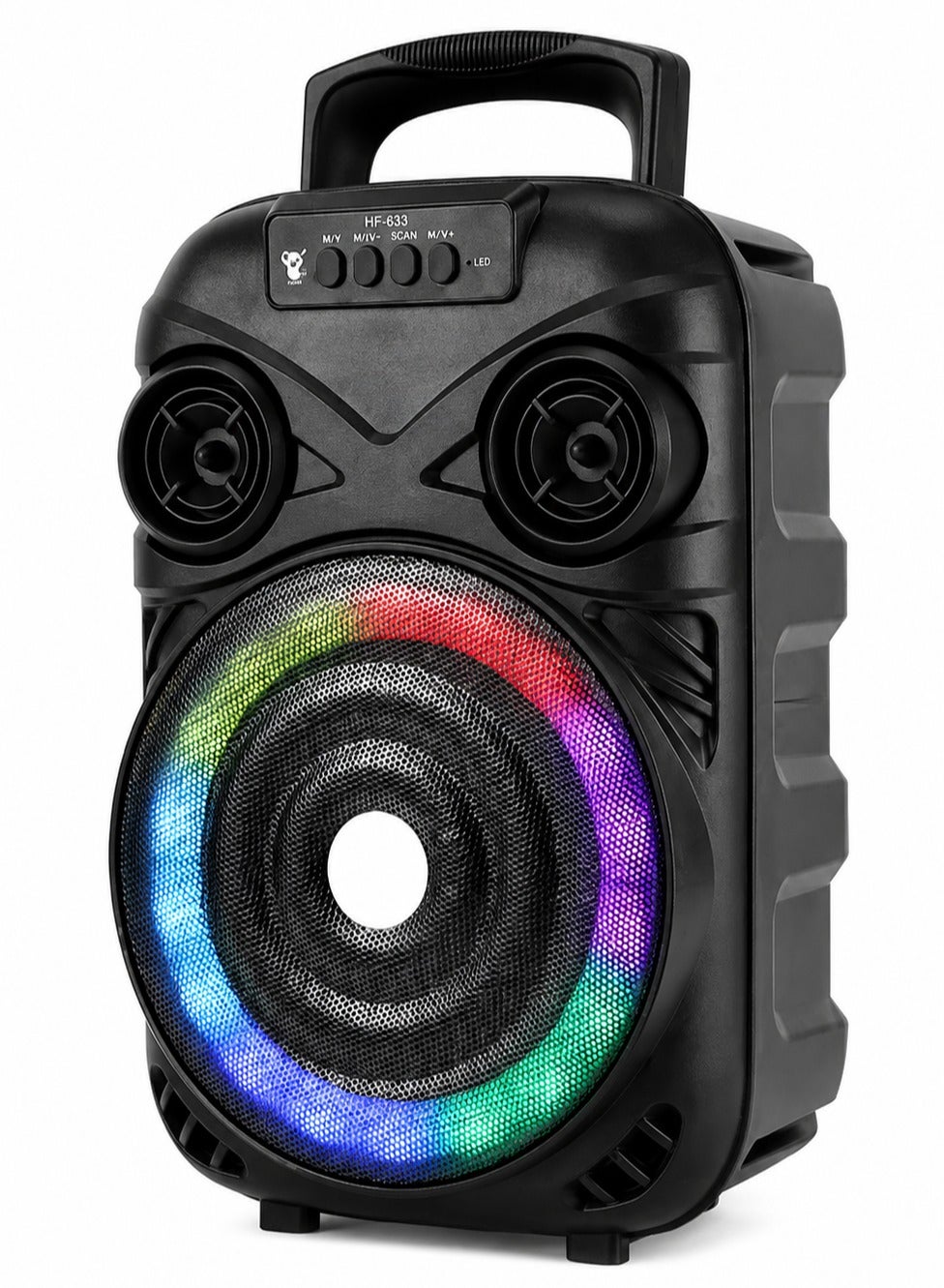 GT-663 Portable Bluetooth Speaker, 6.5-Inch Wireless Party Speaker, 5W Powerful Sound, RGB LED Lights, 800mAh Rechargeab