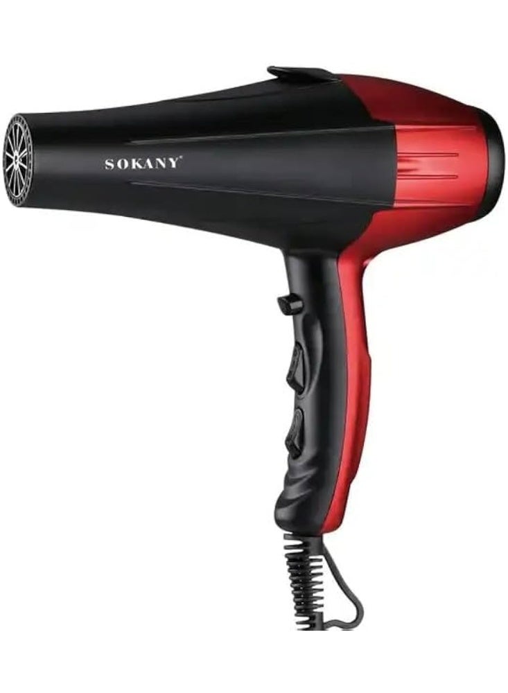 سشوار احترافي sokany SK-14010 قوة 2000W موتور قوي أسود أحمر