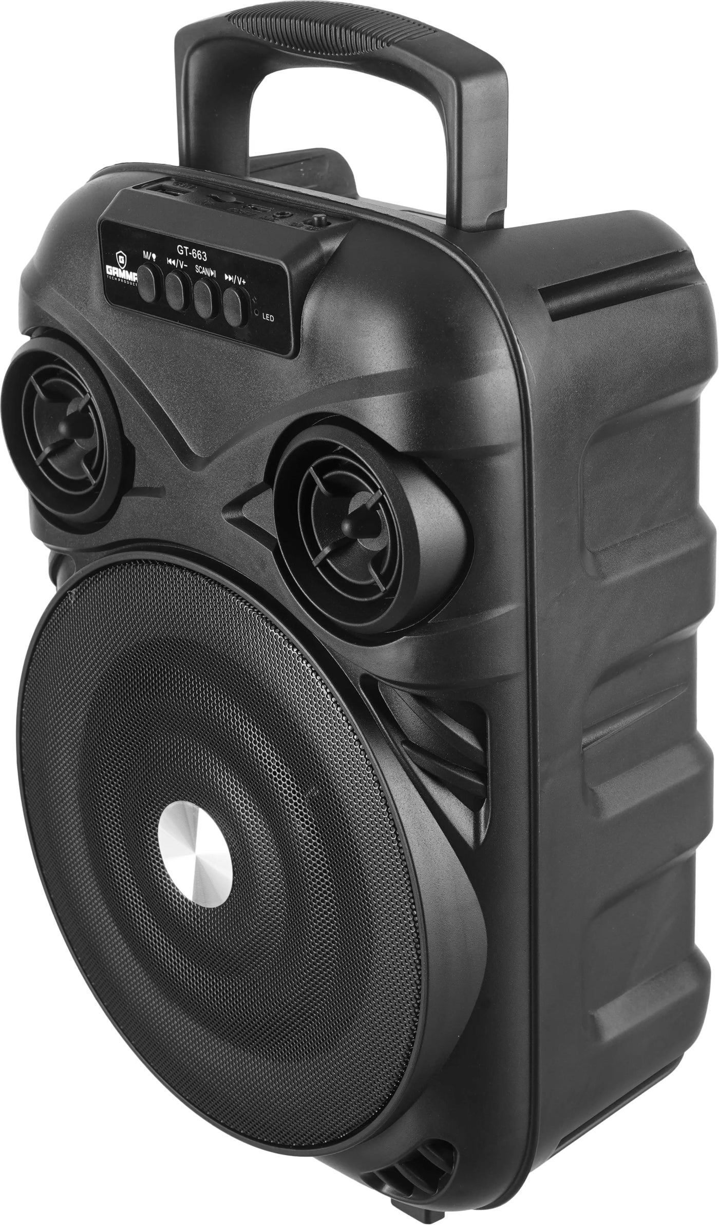 GT-663 Portable Bluetooth Speaker, 6.5-Inch Wireless Party Speaker, 5W Powerful Sound, RGB LED Lights, 800mAh Rechargeab