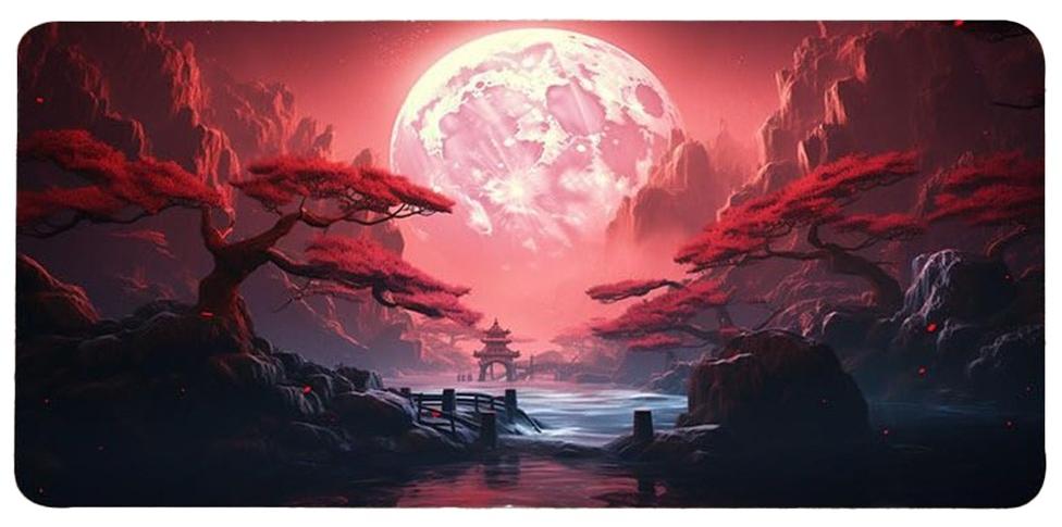 Landscape Red Moon Map Large Mouse Pad Computer Keyboard Pad Mouse Mat Desk Mats Anti-Slip Office Mouse Pad Desk Accesso