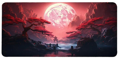 Landscape Red Moon Map Large Mouse Pad Computer Keyboard Pad Mouse Mat Desk Mats Anti-Slip Office Mouse Pad Desk Accesso