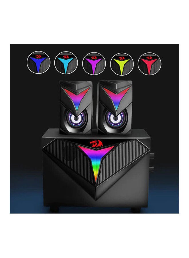 Redragon GS700 Toccata RGB 2.1 Gaming Subwoofer Speakers – Aux 3.5mm Stereo Surround – Heavy Bass sound loudspeakers for