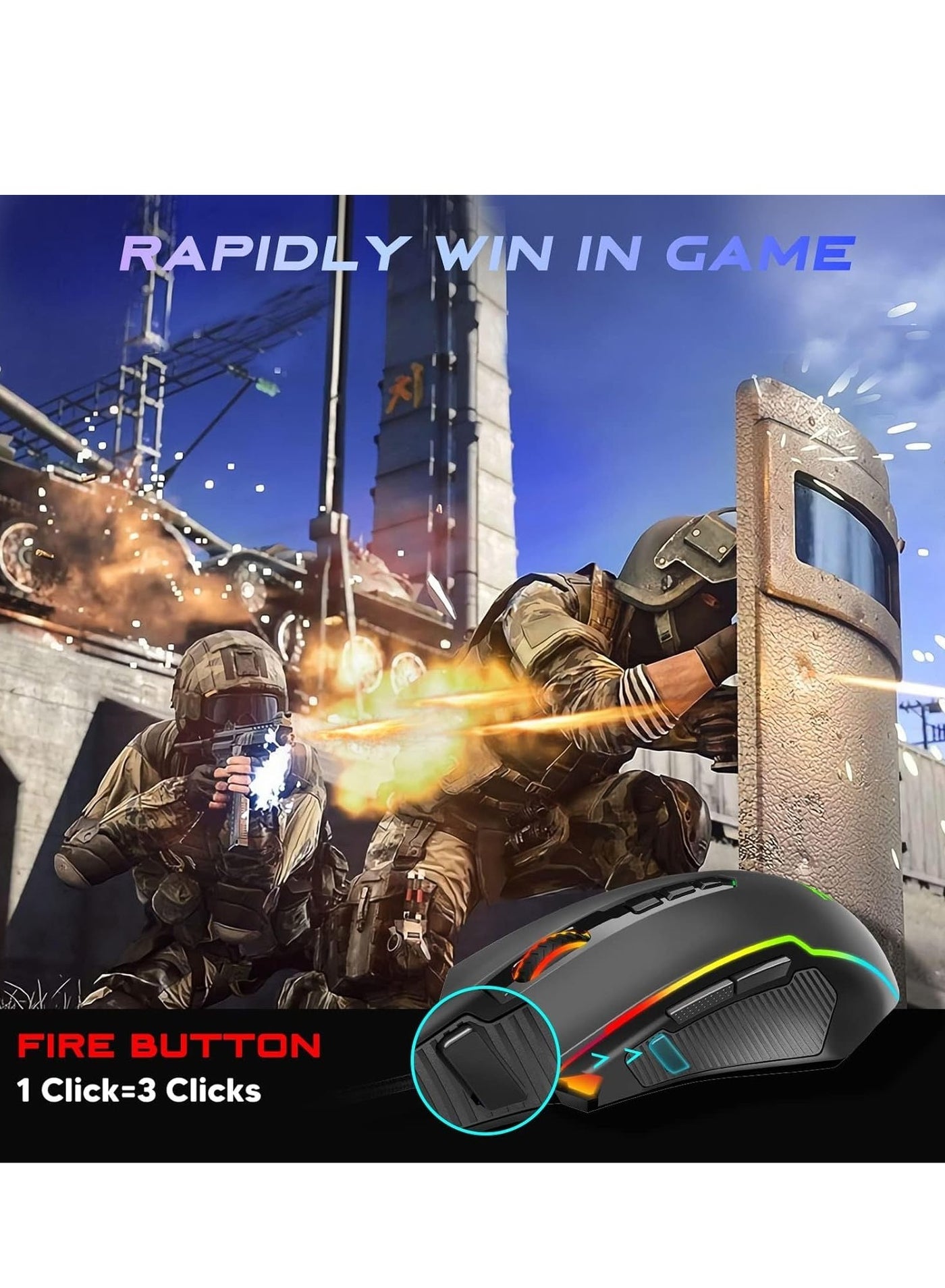 ماوس جيمنج REDRAGON M910-K RANGER سلك RGB 9 أزرار أسود