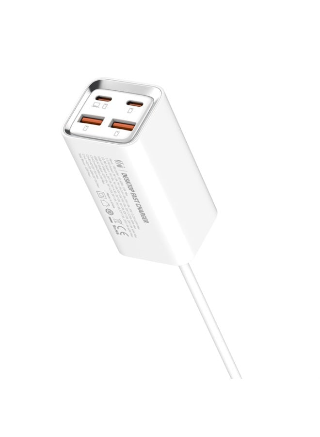 A4610C 65W Multi Port Desktop Fast Charging Station with 4 Ports (2×USB-C PD + 2×USB-A QC 3.0), PD4+ & QC3.0 Super Fast 