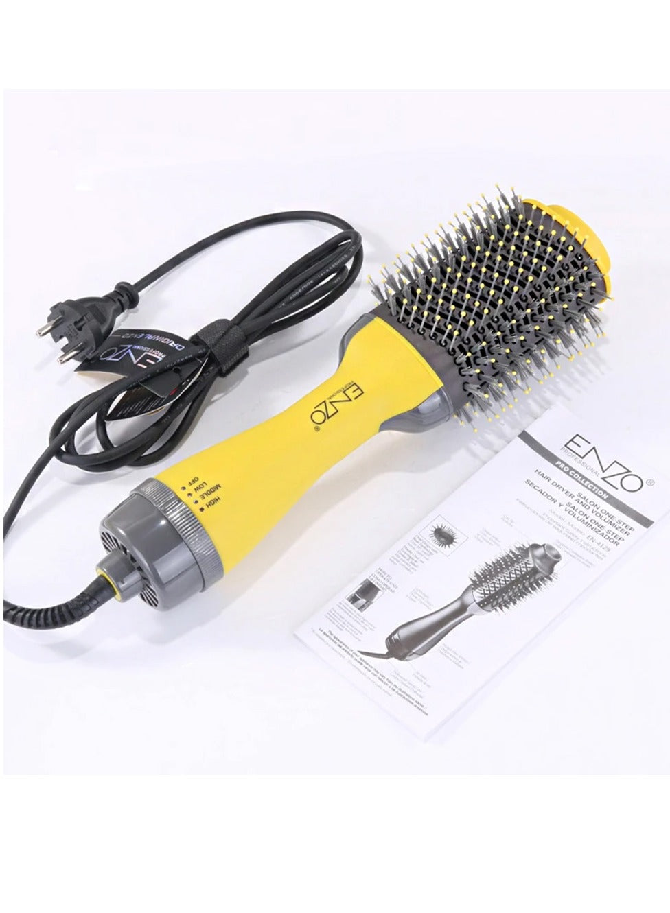 ENZO Hair Brush hot air electric comb one step hair dry Single voltage Hair Dryer Brush Rotating Blower Round Brush EN-4129