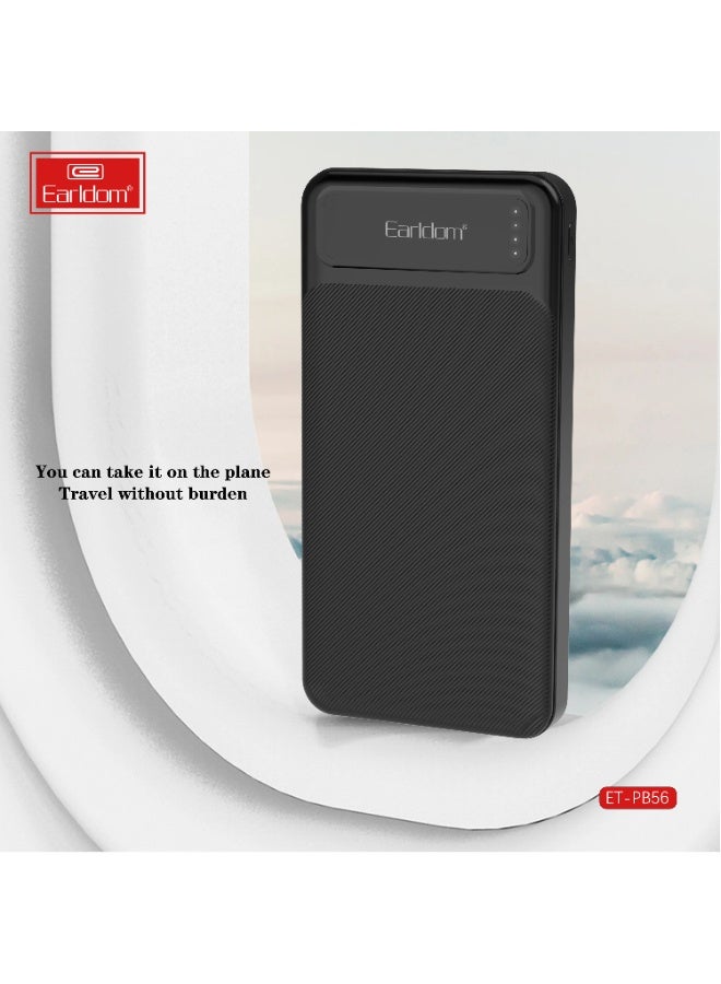 باور بانك Earldom ET-PB56 سعة 10000mAh مخرجين USB-A أبيض