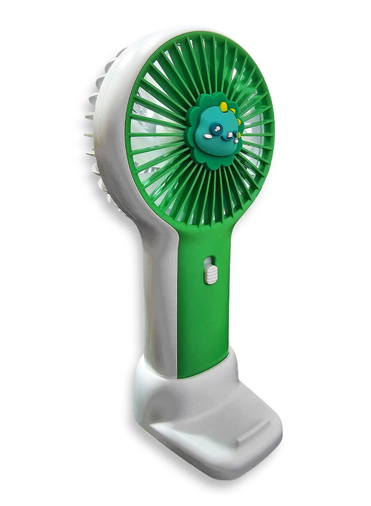 Portable Mini Fan USB Rechargeable Cute 1.5W Small Electric Fan For School  ( Green )