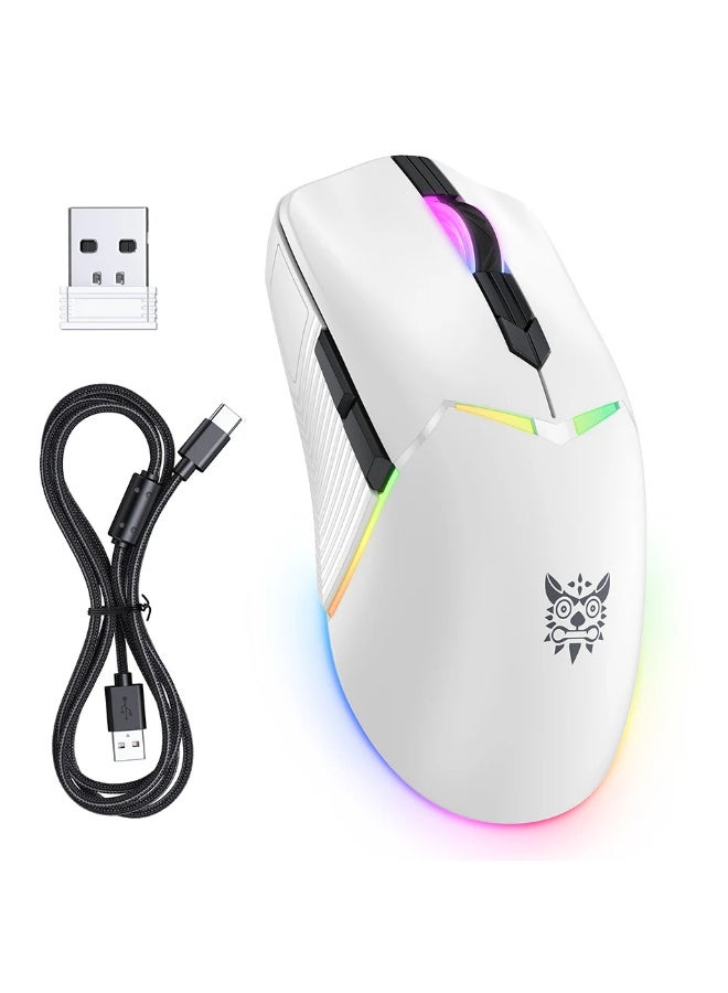 CW928 RGB Tri-Mode Gaming Mouse with Wired, 2.4GHz Wireless and Bluetooth Connectivity, 7-Level Adjustable DPI, Ergonomi