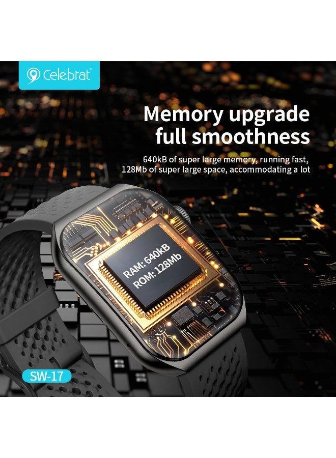 SW-17 AMOLED Smart Watch with 1.96" HD Display, Bluetooth Calling, AI Voice Assistant, Heart Rate & Sleep Monitor, 100+ 