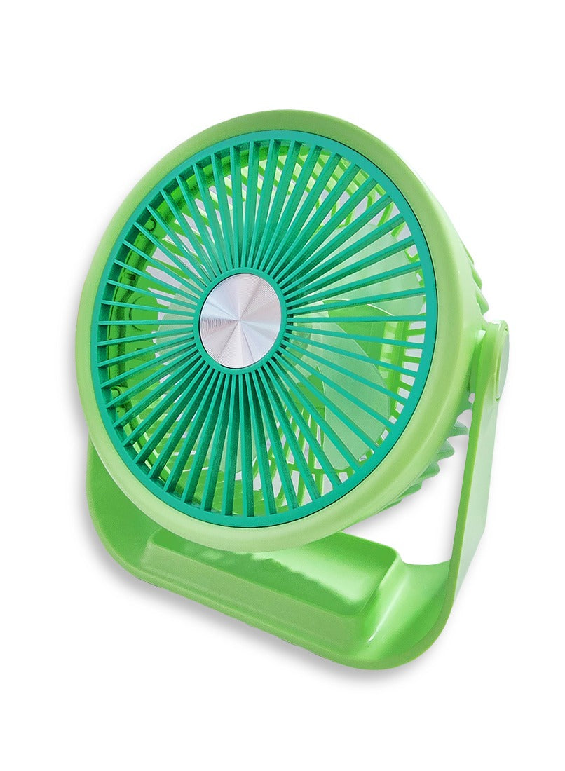 Portable Mini Fan USB Rechargeable Cute 4W Small Electric Fan For School ( green )