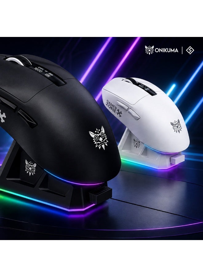 Tri-Mode RGB Wireless Gaming Mouse Black Edition, High-Precision Bluetooth, 2.4GHz Wireless & Wired Gaming Mouse for PC,