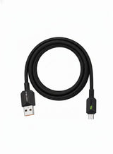 كابل شحن X-SCOOT سريع منسوج 60W من USB إلى Micro بإضاءة LED موديل CL-158 أسود
